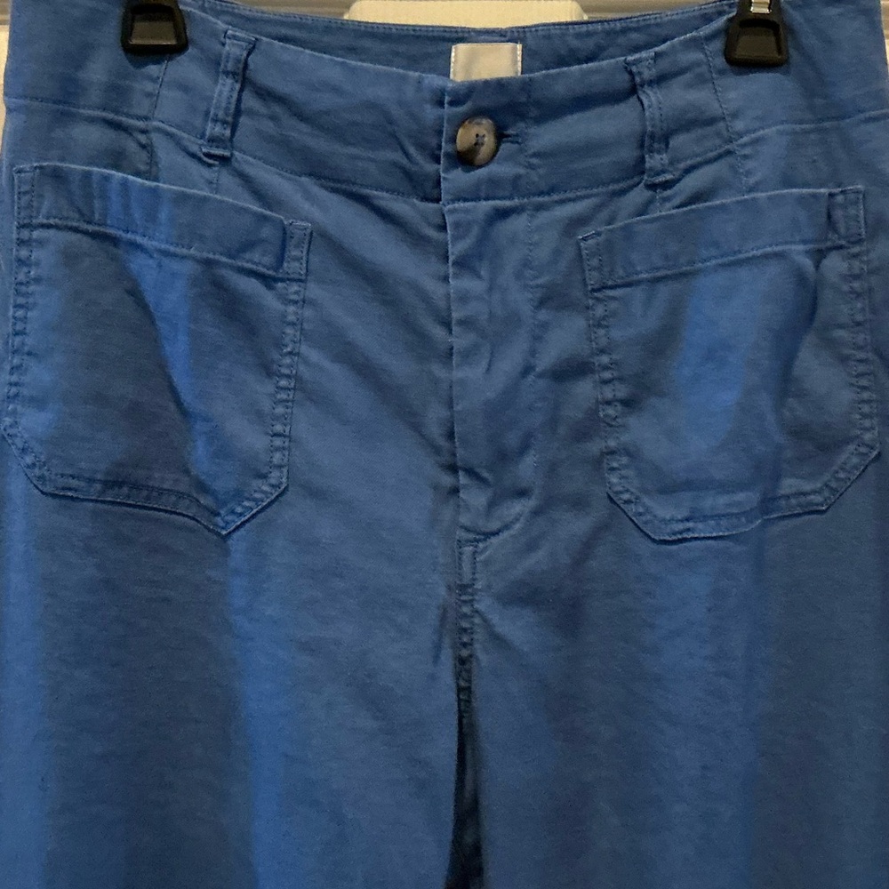 Anthropologie Maeve Blue Sea The Colette Crop Wide Leg Pant High Rise WMSZ 31 P - Picture 15 of 15
